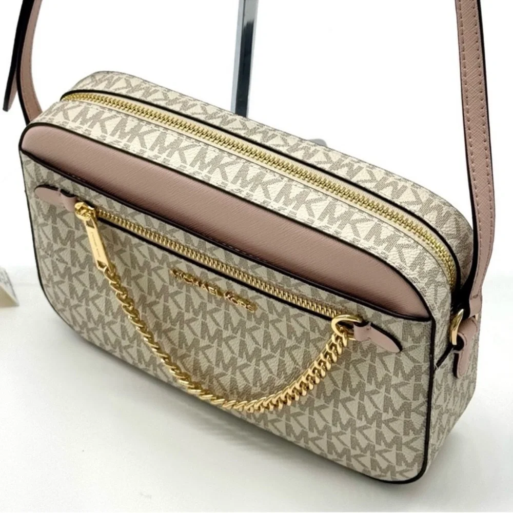 Michael Kors Large EW Zip Chain Xbody Crossbody Bag & Matching Bifold Wallet